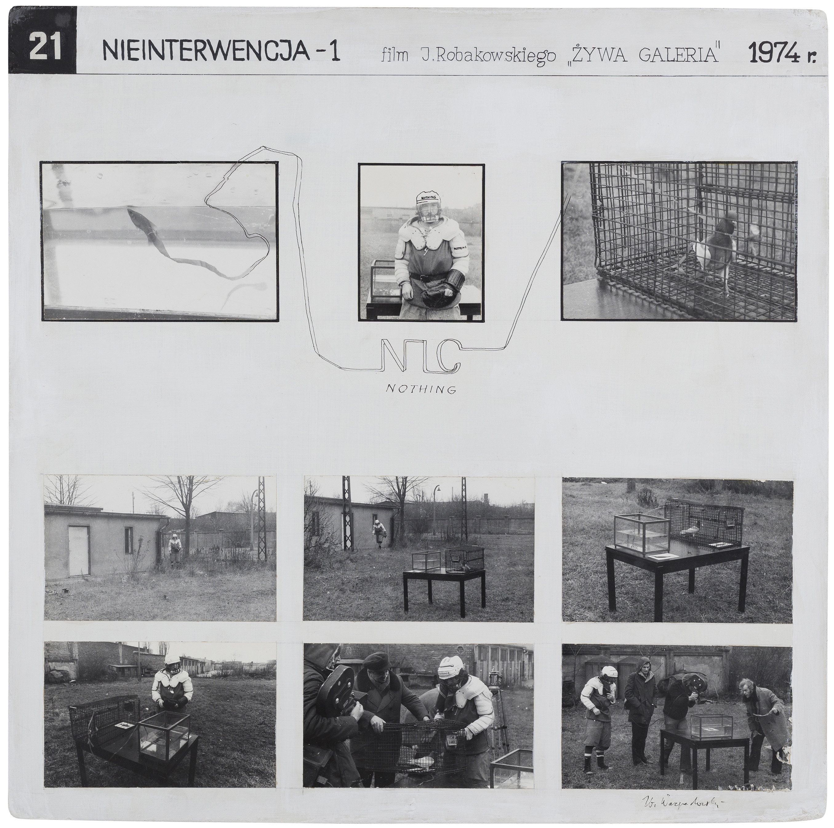 21. NIEINTERWENCJA – 1,  film J. Robakowskiego, ŻYWA GALERIA, 1974  