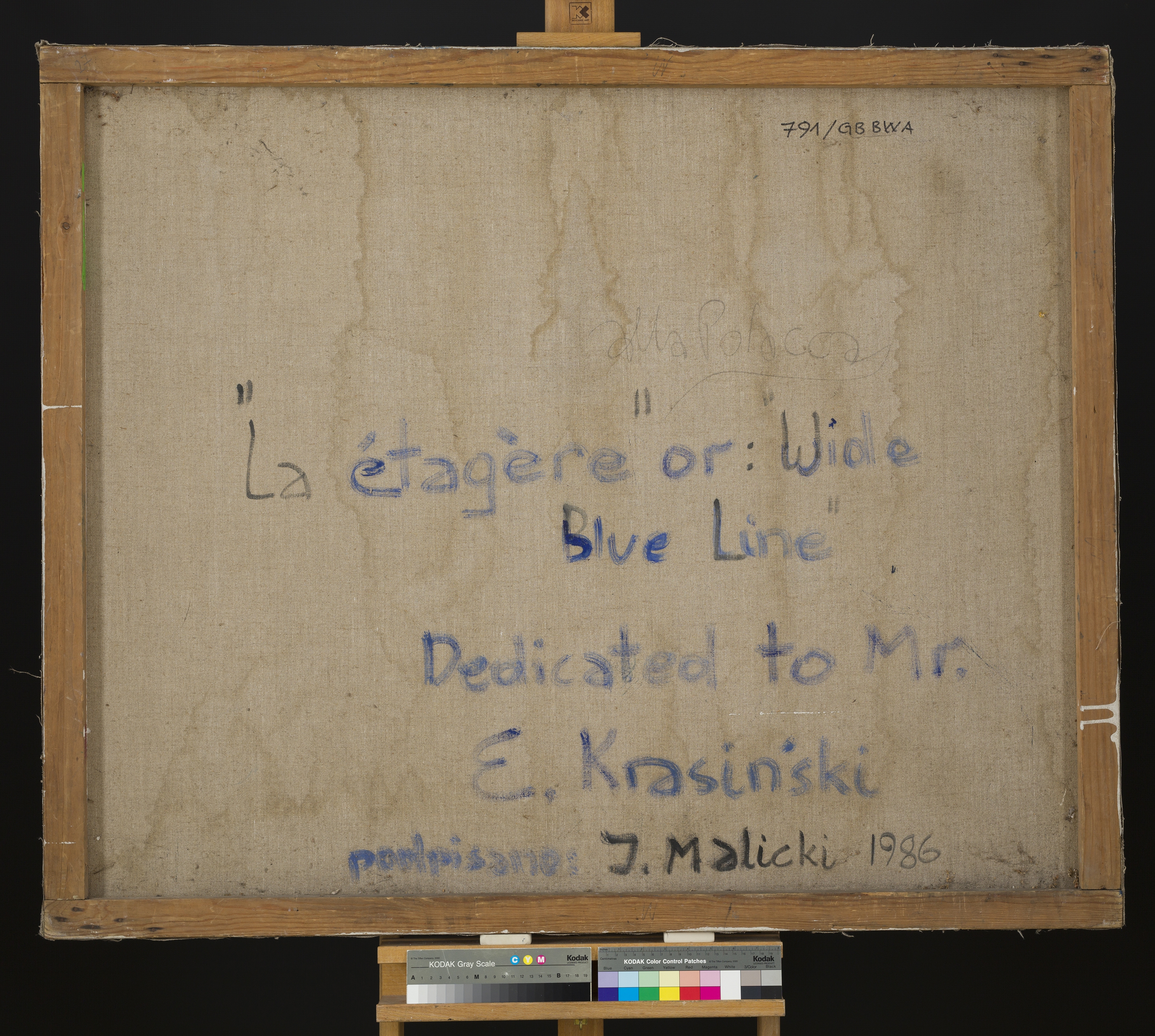 La étagère or Wide Blue Line Dedicated to Mr. E. Krasiński